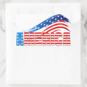 アメリカを星条旗で表現したステッカー 長方形シール (バッグ)