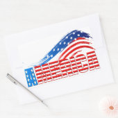 アメリカを星条旗で表現したステッカー 長方形シール (封筒)