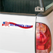 アメリカを最初に見るバンパーステッカーのVntgのキャンペーン バンパーステッカー (トラック上)