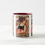 アメリカを目覚めて下さい ツートーンマグカップ (中央)