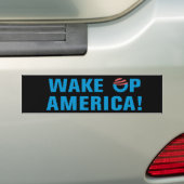アメリカを目覚めて下さい! バンパーステッカー (車上)