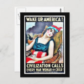 アメリカを目覚める ポストカード (正面/裏面)