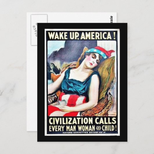 アメリカを目覚める ポストカード (正面/裏面)