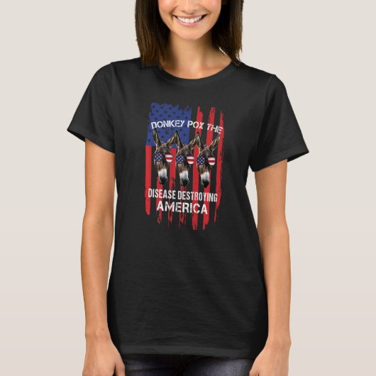 アメリカを破壊する病実在痘 Tシャツ (正面)