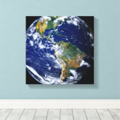 アメリカを示す完全な地球 キャンバスプリント (インサイチュ (ウッドフロア))