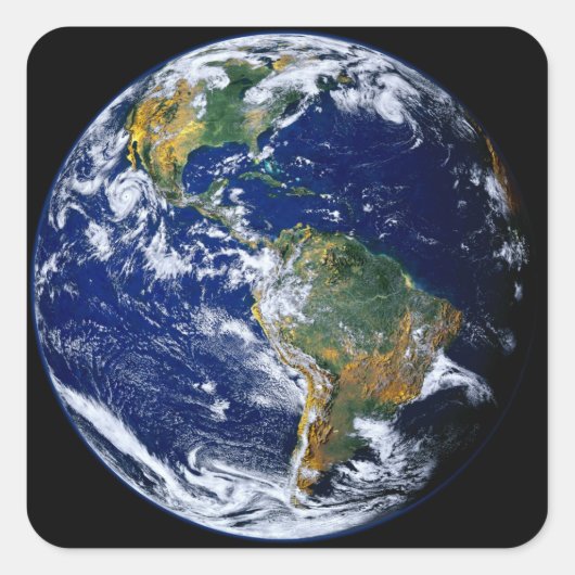 アメリカを示す完全な地球 スクエアシール (正面)
