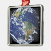 アメリカを示す完全な地球 メタルオーナメント (左)