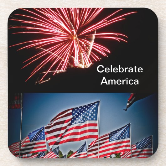 アメリカを祝うポストカード コースター (正面)