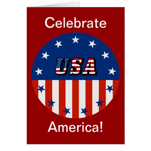 アメリカを祝う愛国的なアメリカ国旗グリーティング (正面)