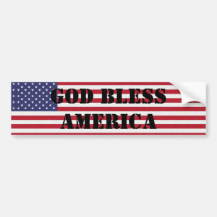 アメリカを祝福する愛国的で強力な神 バンパーステッカー