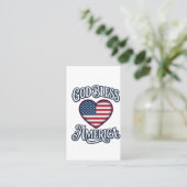 アメリカを祝福する愛国的なハートのTシャツデザイン_1 名刺 (スタンド正面)