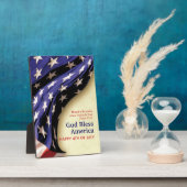 アメリカを祝福する愛国的な神7月4日 フォトプラーク (側面)