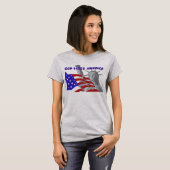 アメリカを祝福する愛国的自由 Tシャツ (正面フル)