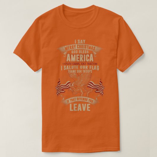 アメリカを祝福する聖降誕祭お目出度う Tシャツ (デザイン正面)