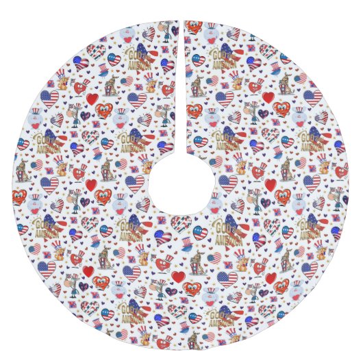 アメリカを祝福する ブラッシュドポリエステルツリースカート (正面)