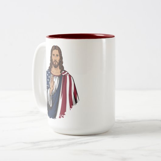 アメリカを祝福せよ ツートーンマグカップ (正面左)