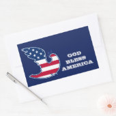 アメリカを祝福せよ。愛国平和鳩 長方形シール (封筒)