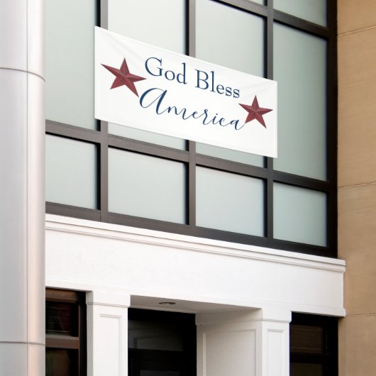 アメリカを祝福せよ 横断幕 (ビルの外側)