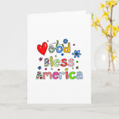 アメリカを祝福 カード (黄色い花)