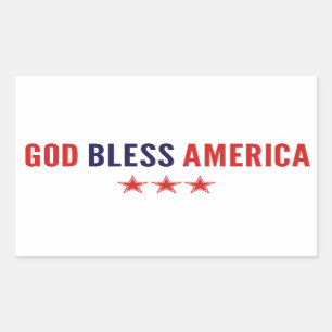 アメリカを祝福 長方形シール