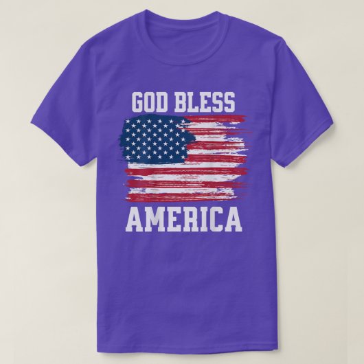 アメリカを神が祝福します裏面に印刷 Tシャツ (デザイン正面)