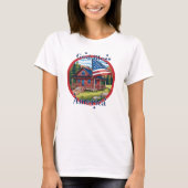 アメリカを神が祝福します アメリカ国旗 Tシャツ (正面)