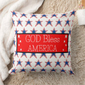 アメリカを神が祝福します 赤 白 青 星 クッション (ブランケット)