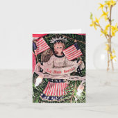 アメリカを神の祝福の下に エンジェル クリスマスカード カード (黄色い花)