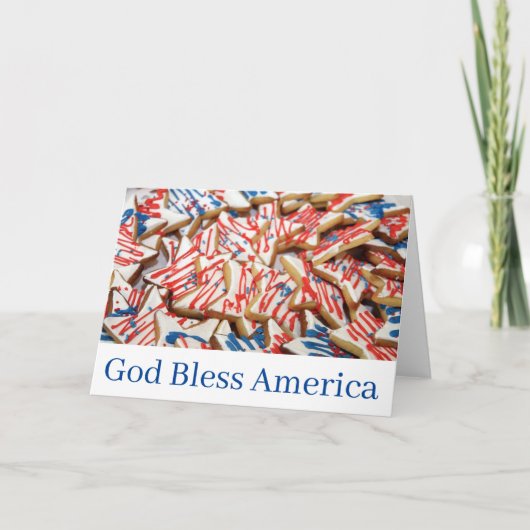 アメリカを神の祝福の下に 愛国的なグリーティングカード 空白 カード (正面)