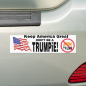アメリカを素晴らしいありませんTRUMPiEが保って下さい! バンパーステッカー (車上)