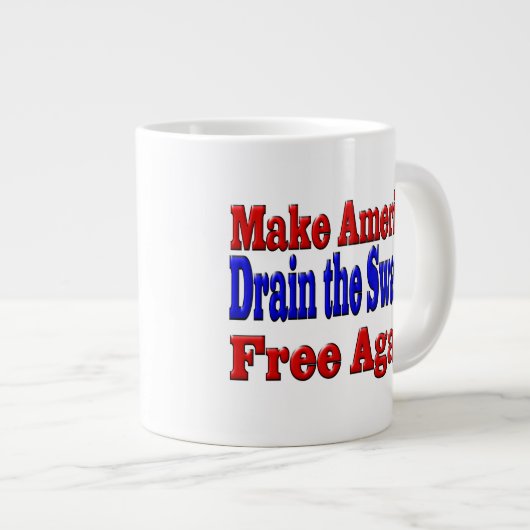 アメリカを自由に沼を青く染める ジャンボコーヒーマグカップ (正面右)