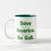 アメリカを行きますGalt救って下さい ツートーンマグカップ (左)