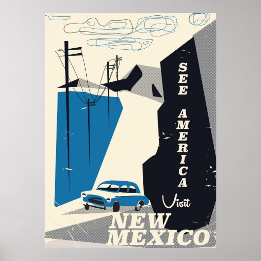 アメリカを見よう - ニューメキシコ ビンテージ旅行ポスター ポスター (正面)