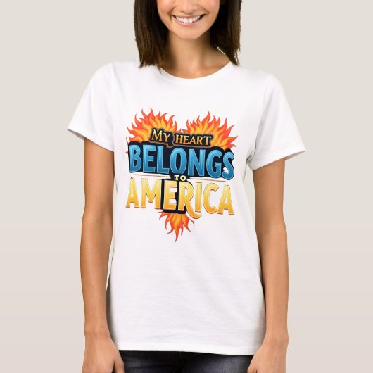 アメリカを誇りに思いましょう - 強く立ち、輝きを放て" Tシャツ (正面)