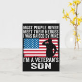 アメリカを誇りに思う退役軍人の息子 退役軍人の日記念日 カード (黄色い花)