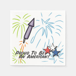 アメリカを誇りに思う スタンダードカクテルナプキン