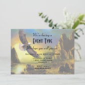 アメリカを象徴するデザイン　鷹が空高く飛ぶ 招待状 (スタンド正面)