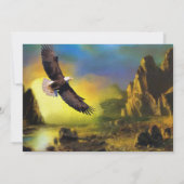 アメリカを象徴するデザイン　鷹が空高く飛ぶ 招待状 (裏面)