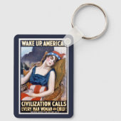 アメリカを起こせ! ヴィンテージ愛国主義的自由アート キーホルダー (裏面)