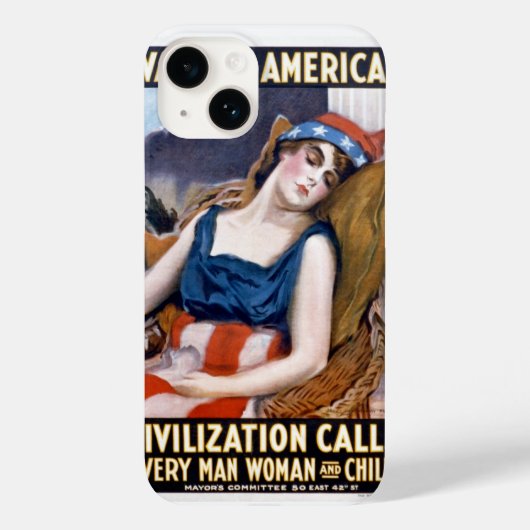 アメリカを起こせ！ ヴィンテージ愛国主義的自由アート Case-Mate iPhoneケース (裏面)