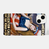アメリカを起こせ！ ヴィンテージ愛国主義的自由アート Case-Mate iPhoneケース (裏面 (横))