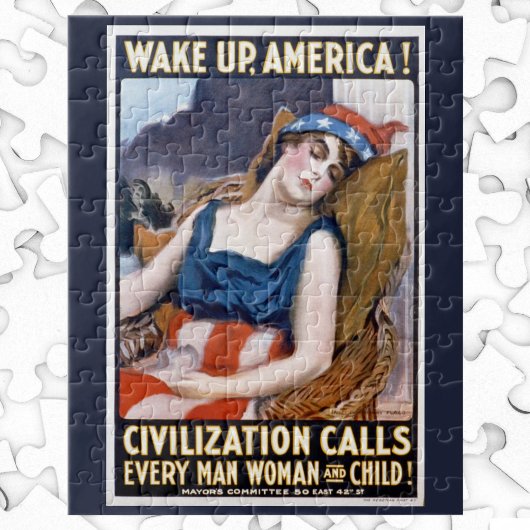 アメリカを起こせ! ヴィンテージ愛国的な自由のアート ジグソーパズル