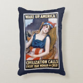 アメリカを起こせ！ヴィンテージ愛国自由芸術 アクセントクッション (正面(垂直))