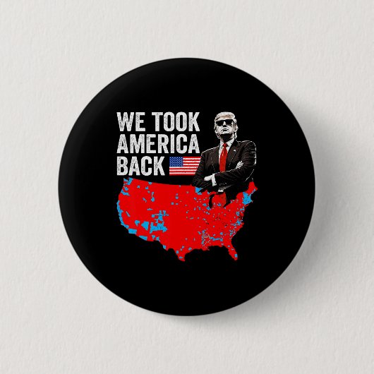 アメリカを連れて行ったトランプCk – パパの家Take Ameri 缶バッジ (正面)