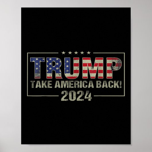 アメリカを連れ戻すアメリカ国旗トランプ2024男性 ポスター (正面)