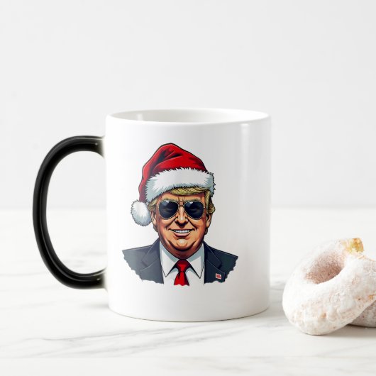 アメリカを連れ戻すトランプ大統領のクリスマス モーフィングマグカップ (ドーナツ)