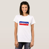 アメリカを青と赤のストライプのTシャツ Tシャツ (正面フル)