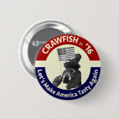 アメリカを風味がよく再度させて下さい! Crawfishボタン 缶バッジ (正面&裏面)