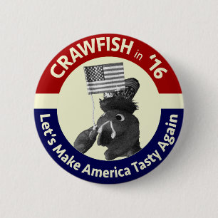 アメリカを風味がよく再度させて下さい! Crawfishボタン 缶バッジ