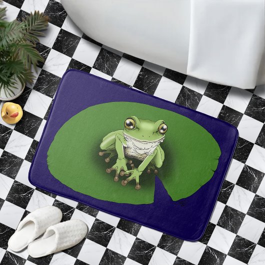 アメリカアマガエル 睡蓮の葉 バスマット